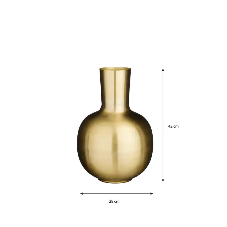 Mica Decorations Dara Vaas - H42 x Ø28 cm - Metaal - Goud