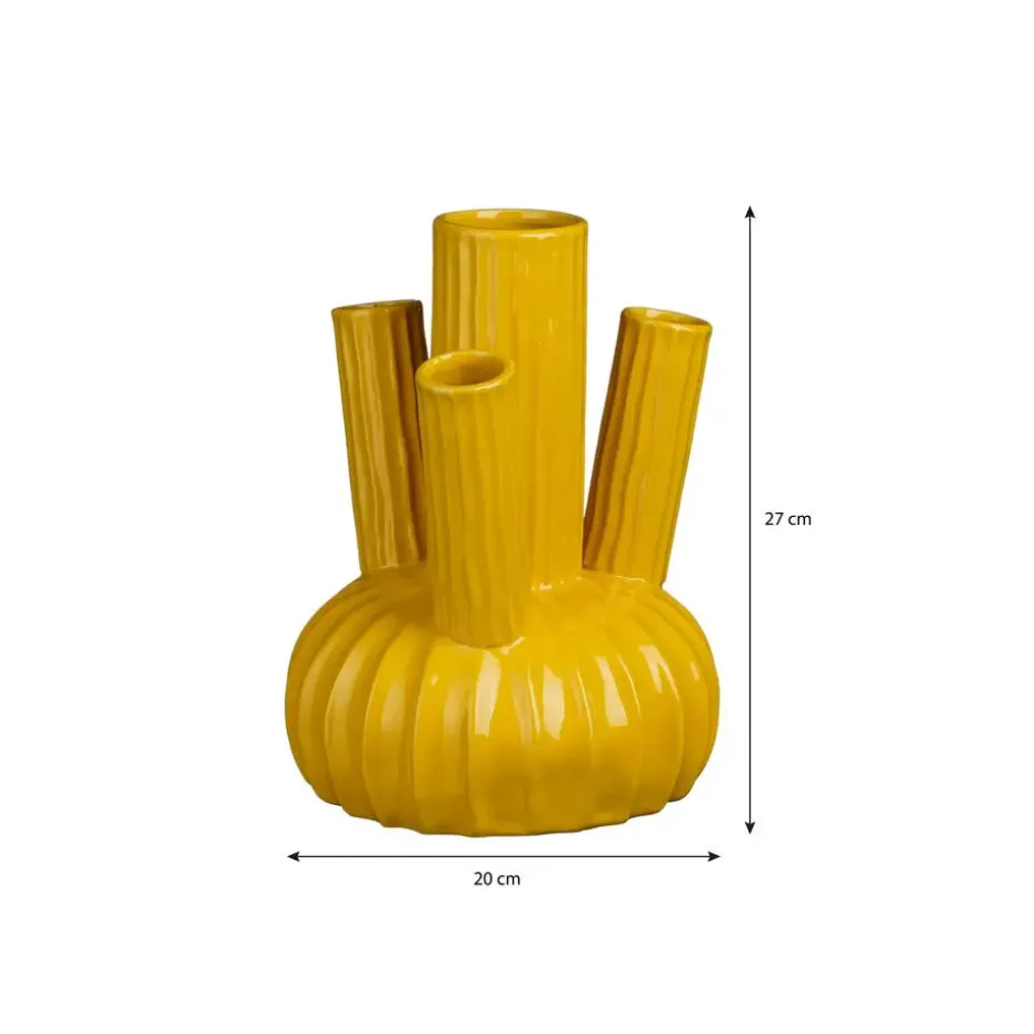 Mica Decorations Felipe Tulpenvaas - H27 x Ø20 cm - Keramiek - Geel