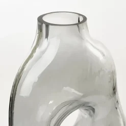 Mica Decorations Jay Vaas - L18,5 x B10,5 x H25 cm - Glas - Lichtgrijs
