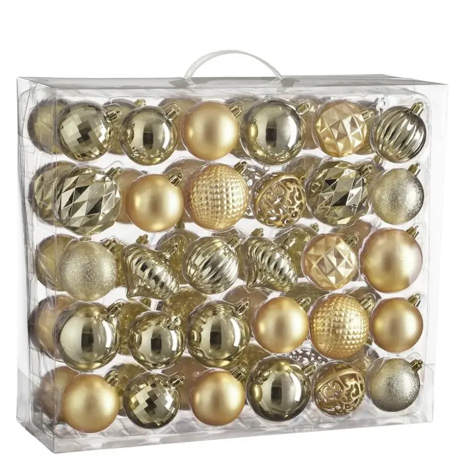 Mica Decorations Kerstballen Set - 60 Stuks - Champagne