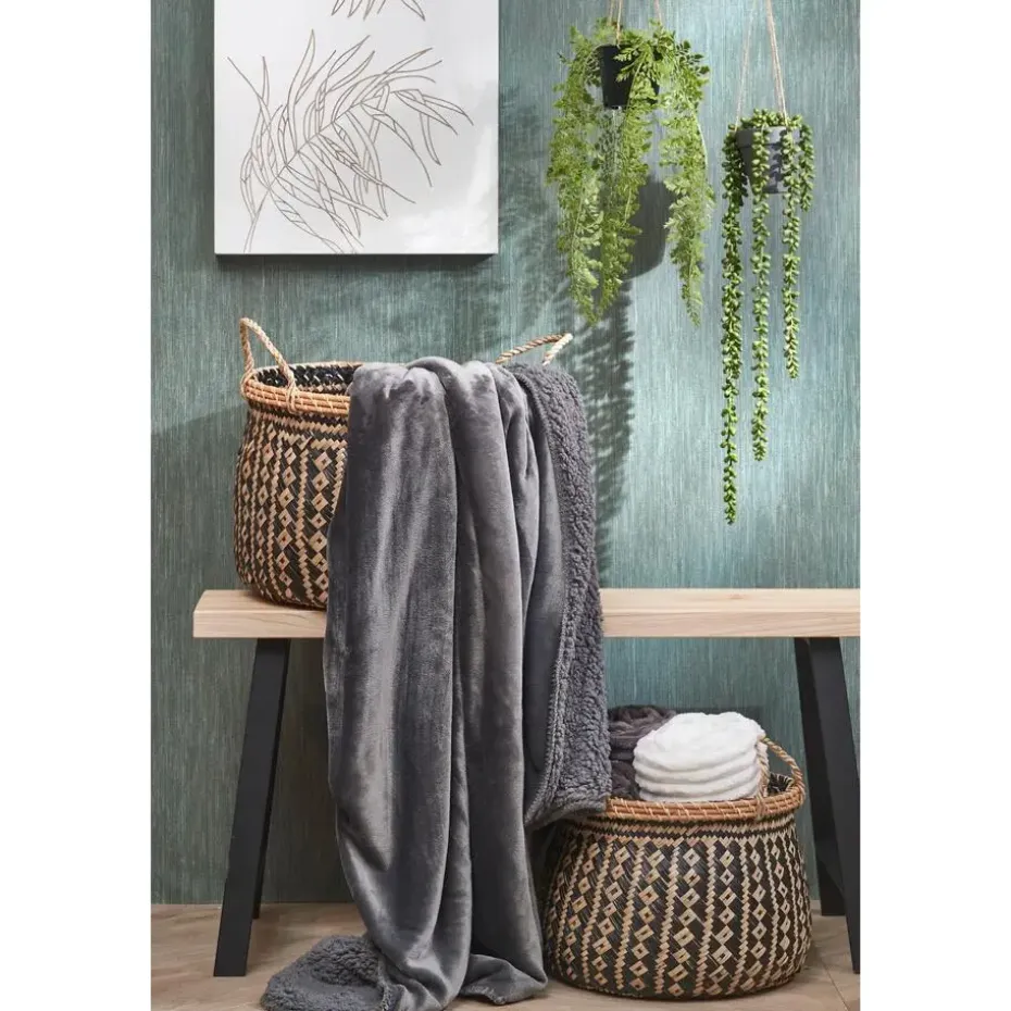 Mica Decorations Mardy Fleece Plaid - L200 x B150 cm - Antraciet