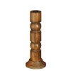 Mica Decorations Philo Kandelaar - H30 x Ø11 cm - Mangohout - Bruin