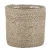 Mica Decorations Plantenpot - rotan - bruin - plantenmand - 16 x 16 cm