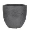 Mica Decorations Plantenpot - terra -zwart/grijs flakes -24x22 cm