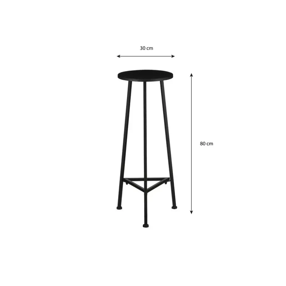 Mica Decorations Plantentafel - H80 x Ø30 cm - Metaal - Zwart