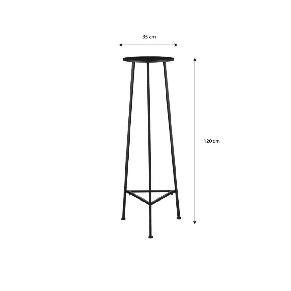 Mica Decorations Plantentafel - H120 x Ø35 cm - Metaal - Zwart