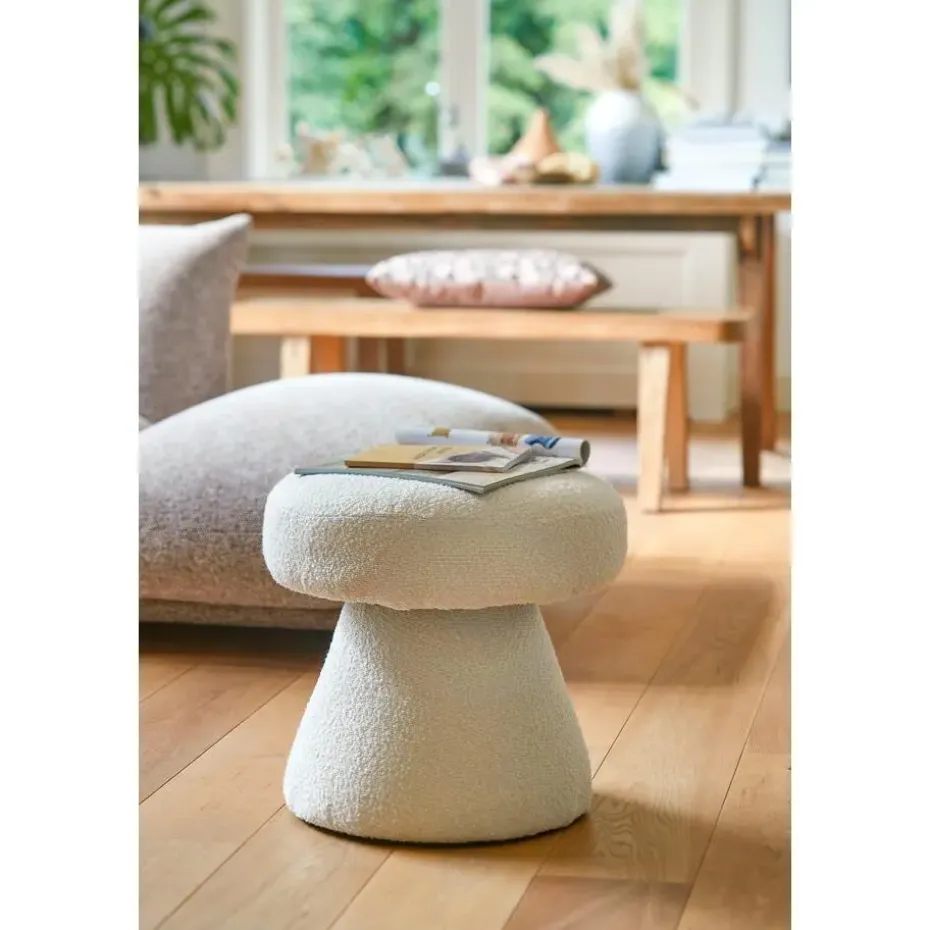 Mica Decorations Poef - H46 x Ø49 cm - Off White
