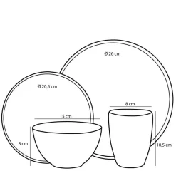 Mica Decorations Tabo Serviesset 4 persoons Keramiek Groen