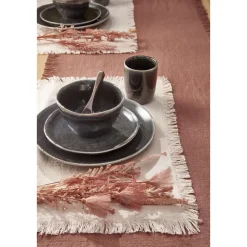 Mica Decorations Tabo Serviesset 4 persoons Keramiek Zwart