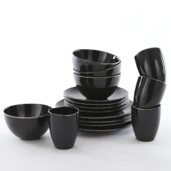 Mica Decorations Tabo Serviesset 4 persoons Keramiek Zwart