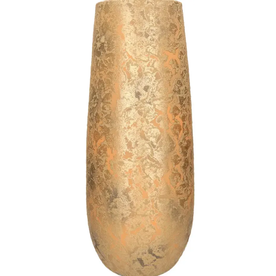 Mica Decorations Vaas - keramiek - flakes - goud - D21 x H55 cm