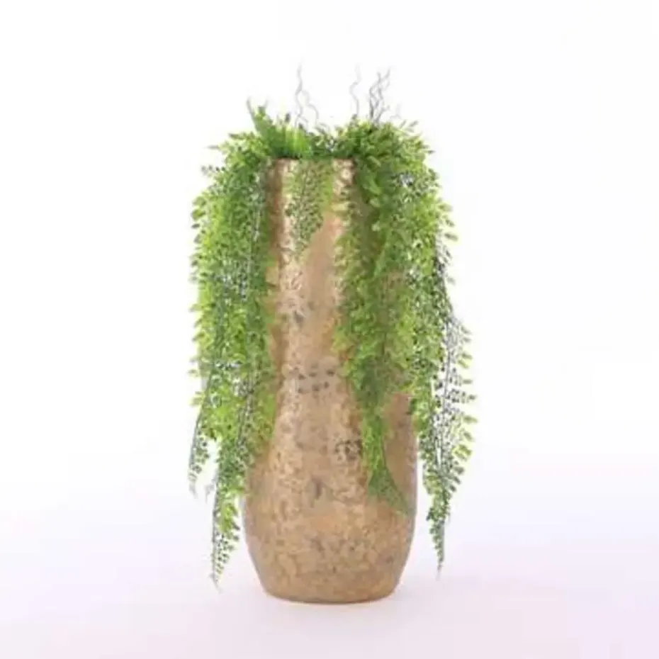 Mica Decorations Vaas - keramiek - flakes - goud - D21 x H55 cm