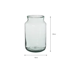 Mica Decorations Vaas cilinder - transparant - glas - 18 x 30 cm