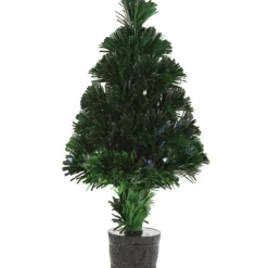 Mini kunst kerstboom - 42 cm - met kerstverlichting - led lampjes