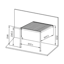 Mirador Classic overkapping muur 300 x 300 cm antraciet