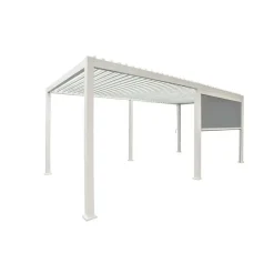 Mirador pull down zijscherm 4M windscherm wit