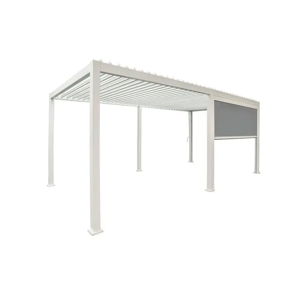 Mirador pull down zijscherm 4M windscherm wit
