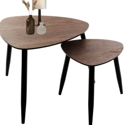MISOU Bijzettafel Set van 2 - Bruin