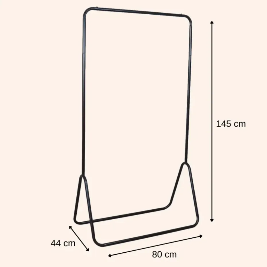 MISOU Kledingrek Metaal Industrieel Zwart 80x44x145cm
