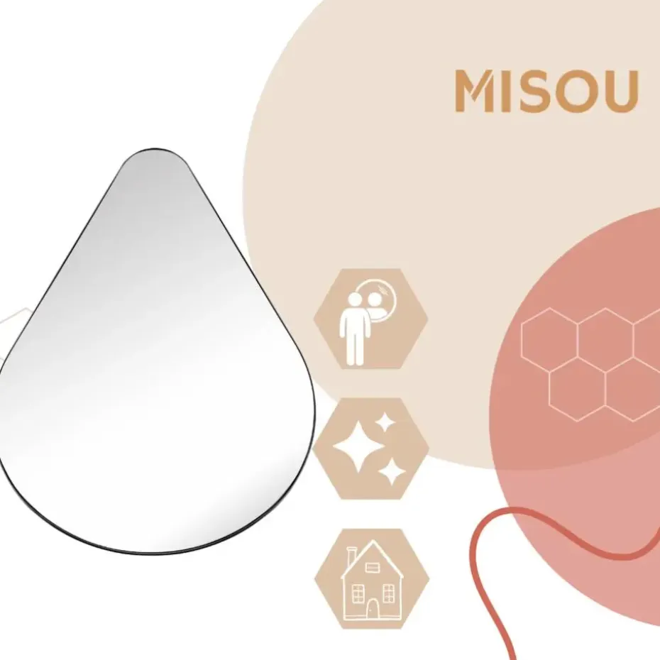 MISOU Spiegel Druppel Design Britta - Zwart
