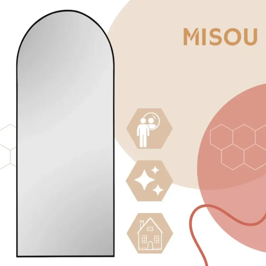 MISOU Spiegel Halfrond Julia - Zwart
