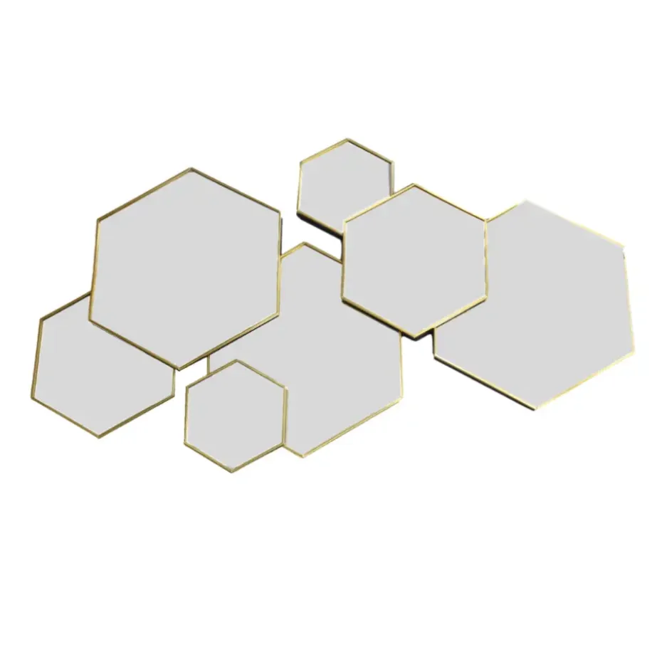 MISOU Spiegel Hexagon Goud 61,5x38cm Spiegels Wandspiegel