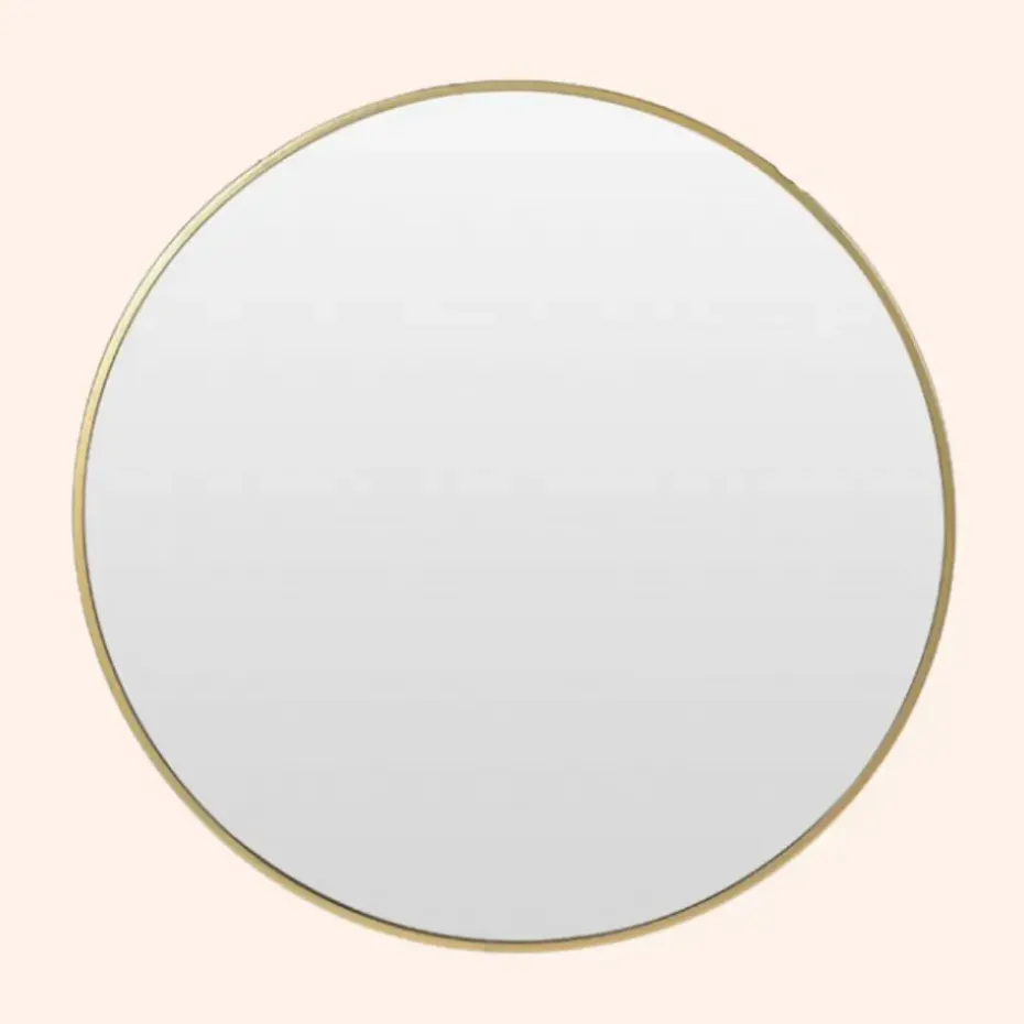 MISOU Spiegel Rond Goud Glas Wandspiegel Diameter 55cm Accessoires
