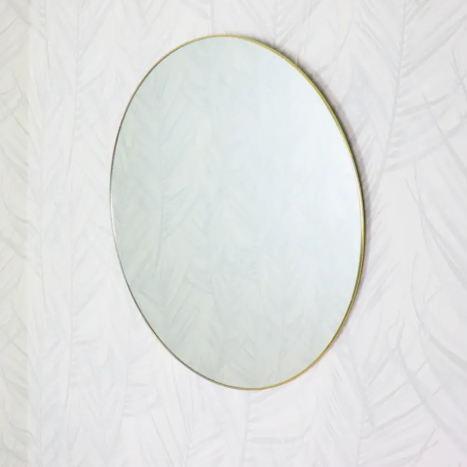 MISOU Spiegel Rond Goud Glas Wandspiegel Diameter 55cm Accessoires