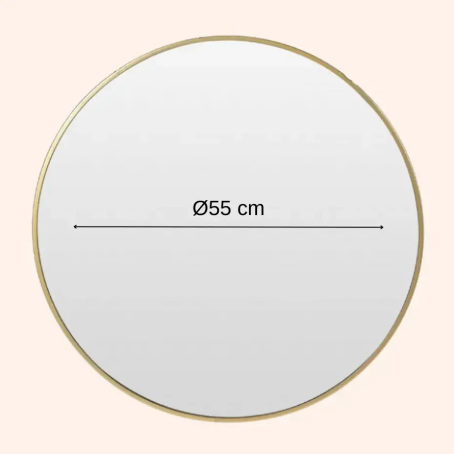 MISOU Spiegel Rond Goud Glas Wandspiegel Diameter 55cm Accessoires