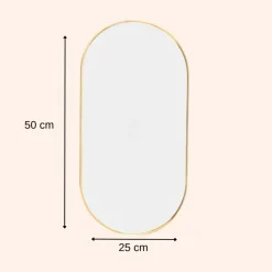 MISOU Spiegel Wandspiegel Rond Ovaal Goud 50 cm