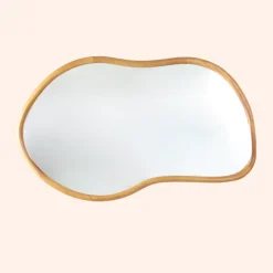MISOU Wandspiegel Spiegel Organische Vorm 75x45cm Hout