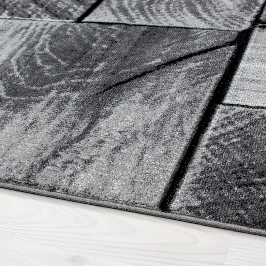 Modern Design Vloerkleed Parma - Zwart/Grijs - Laagpolig 200x290 cm