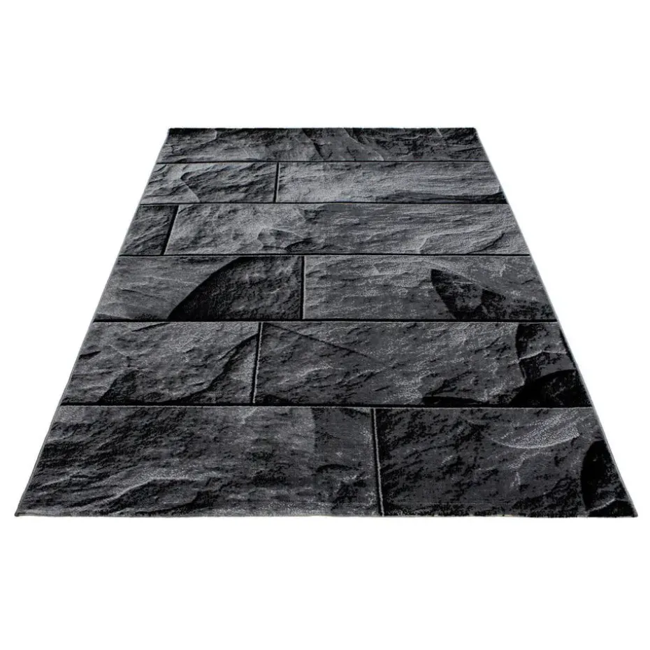 Modern Design Vloerkleed Parma - Zwart/Grijs - Laagpolig 120x170 cm