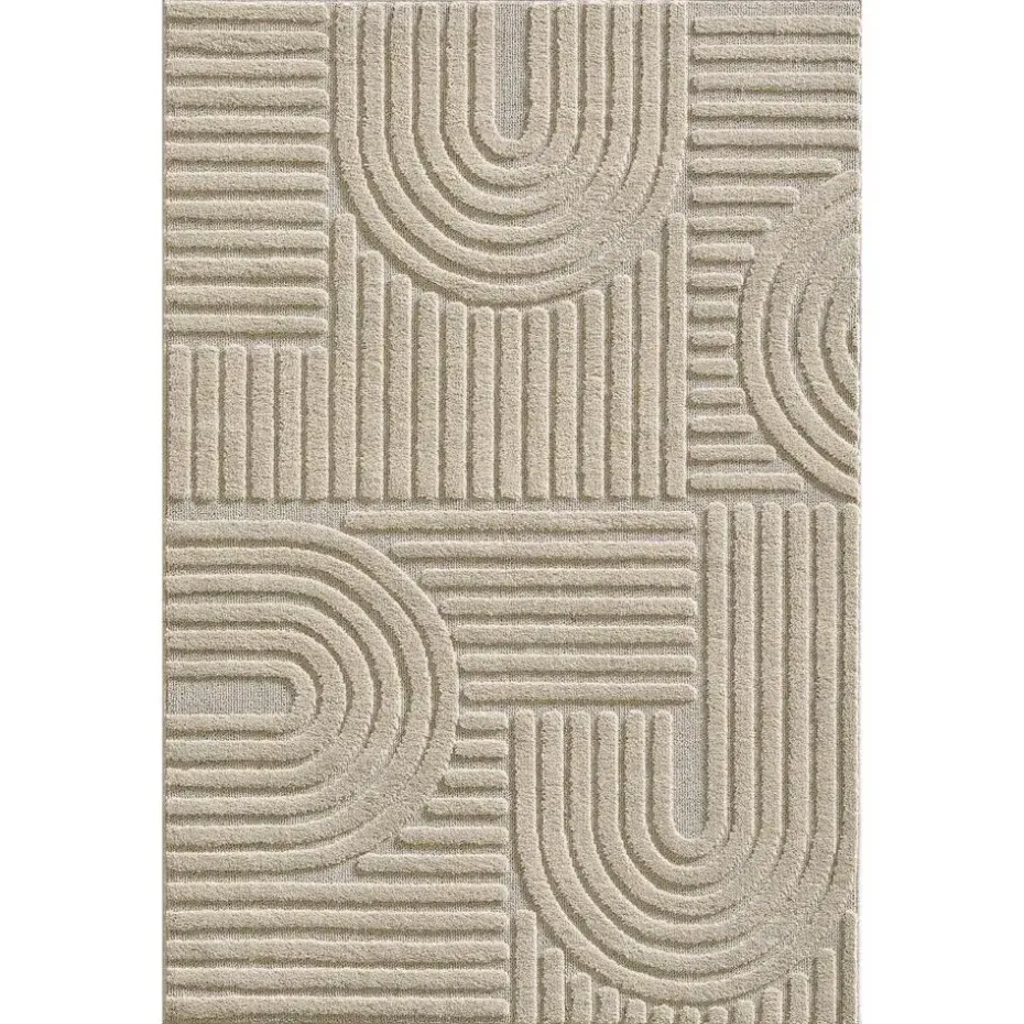 Modern Japandi Vloerkleed - Beige - Boho Scandinavisch - 200x290 cm Laagpolig