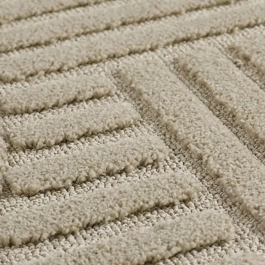 Modern Japandi Vloerkleed - Beige - Boho Scandinavisch - 200x290 cm Laagpolig
