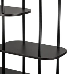 Moderne etagère van metaal en zwart hout