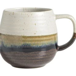 Mok met oor Mira zwart stoneware - 360 ml