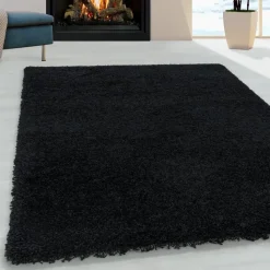 Monaco Soft Shaggy Hoogpolig Vloerkleed Black - 160x230 CM