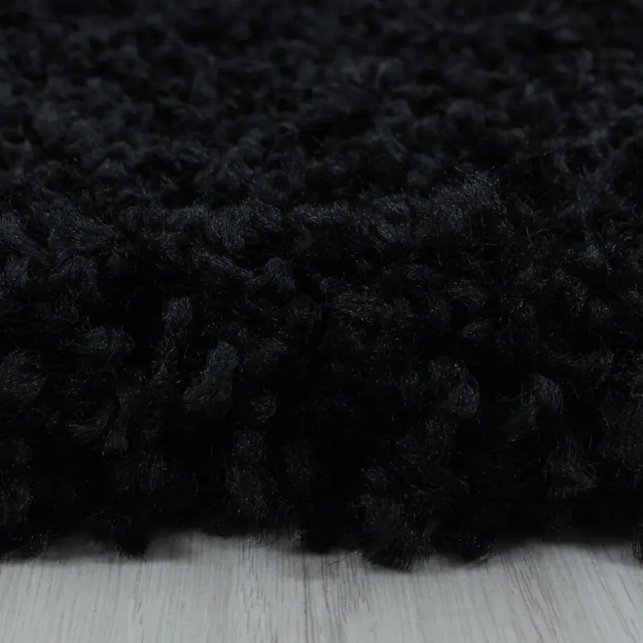 Monaco Soft Shaggy Hoogpolig Vloerkleed Black - 160x230 CM