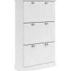 Motala - Schoenenkast met 3 kleppen in wit