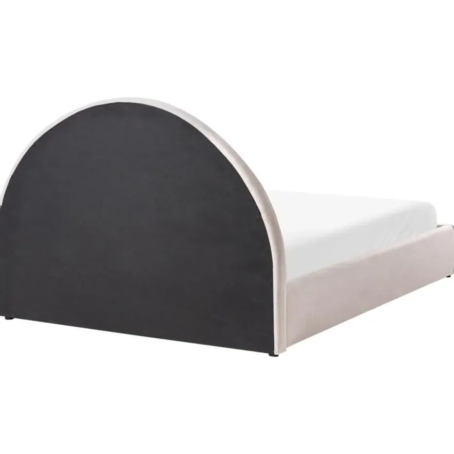 MOUZON - Bed met opbergruimte - Lichtbeige - 140 x 200 cm - Stof
