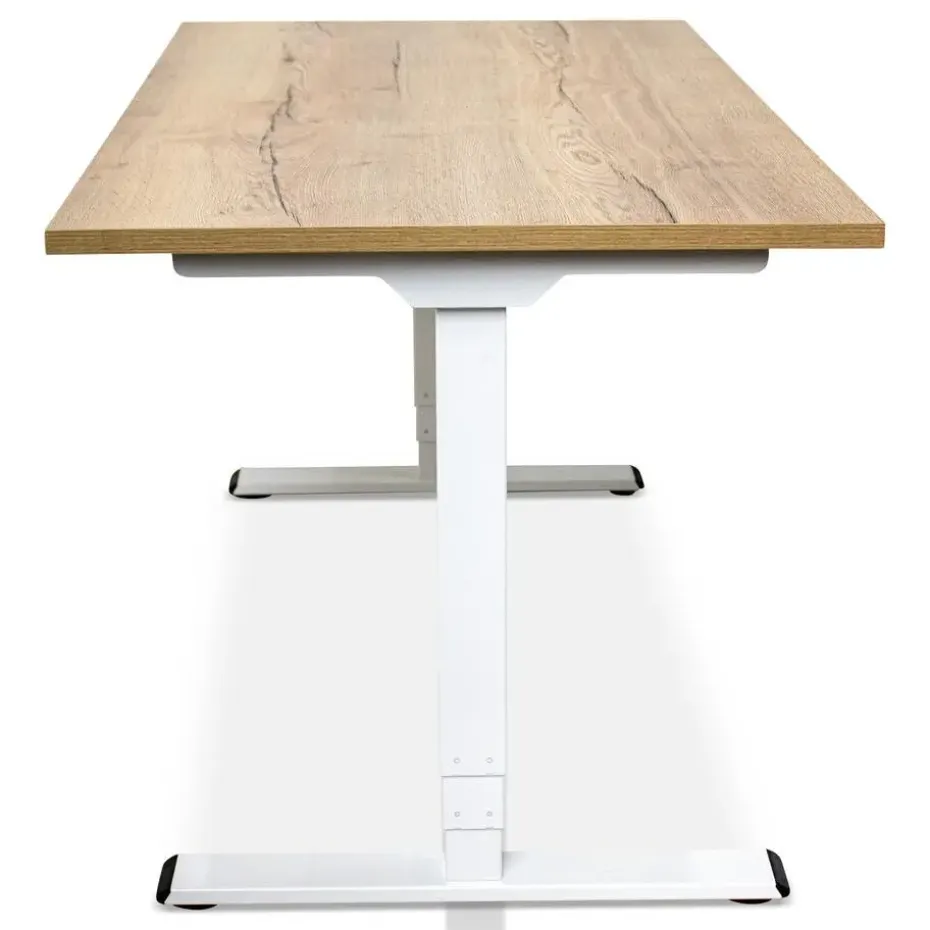 MRC COMFORT elektrisch ARBO zit-sta bureau - 180x80cm - wit - robuust eiken