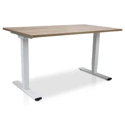 MRC COMFORT elektrisch ARBO zit-sta bureau - 140x80cm - wit - midden eiken