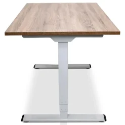 MRC COMFORT elektrisch ARBO zit-sta bureau - 140x80cm - wit - midden eiken