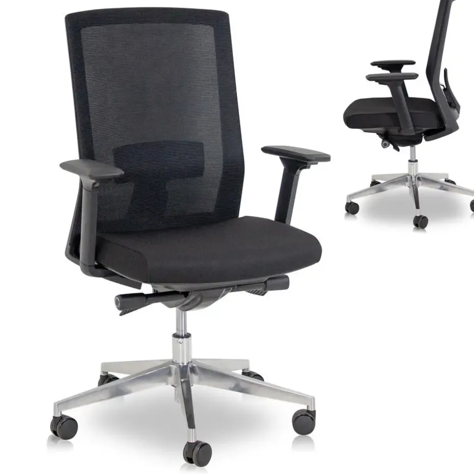 MRC COMFORT Set - Zit-sta bureau + stoel - 160x80 - midden eiken