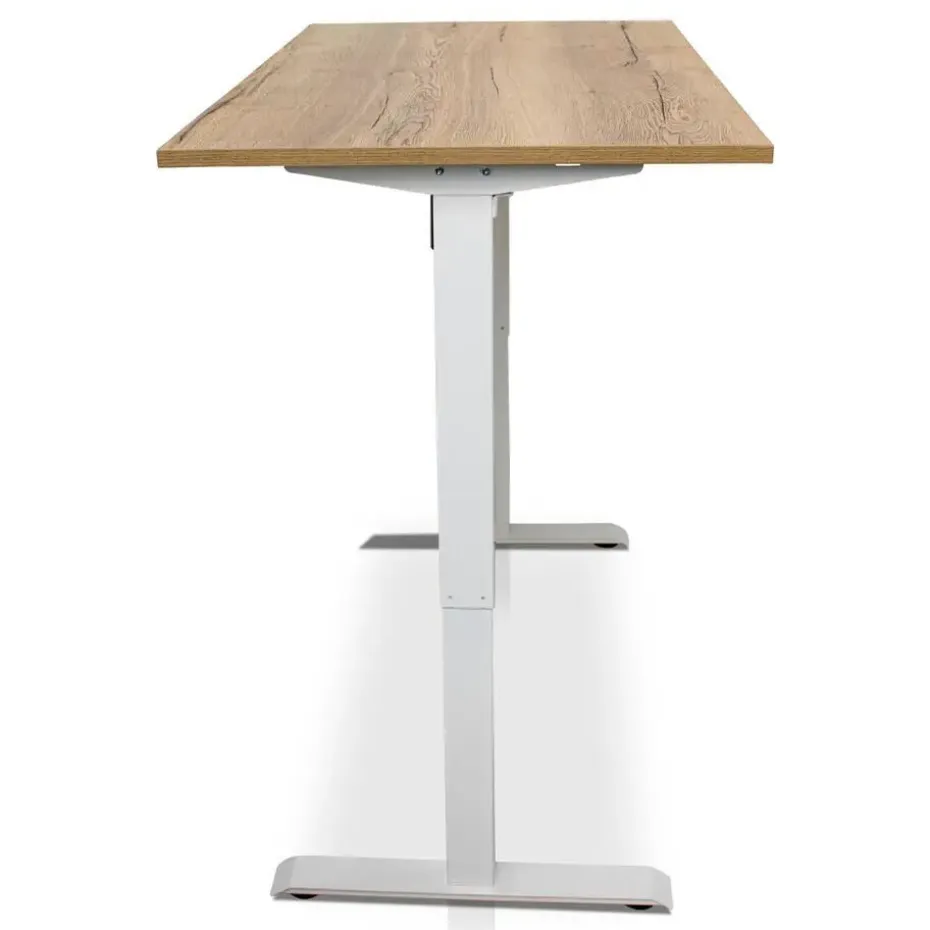 MRC EASY elektrisch ARBO zit-sta bureau - 120x80cm - wit - robuust eiken