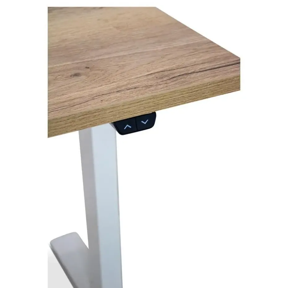 MRC EASY elektrisch ARBO zit-sta bureau - 120x80cm - wit - robuust eiken