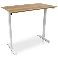 MRC EASY elektrisch ARBO zit-sta bureau - 140x80cm - wit - robuust eiken
