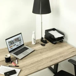 MRC EASY elektrisch ARBO zit-sta bureau - 140x80 cm - robuust eiken