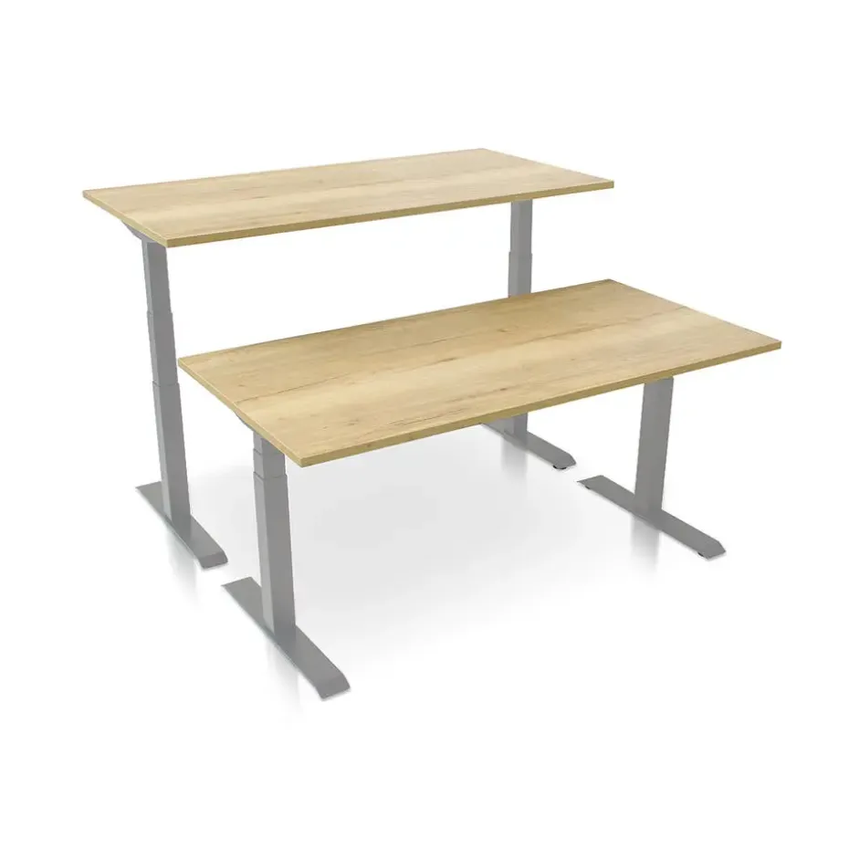 MRC PRO elektrisch ARBO zit-sta bureau - 140x80 cm robuust eiken
